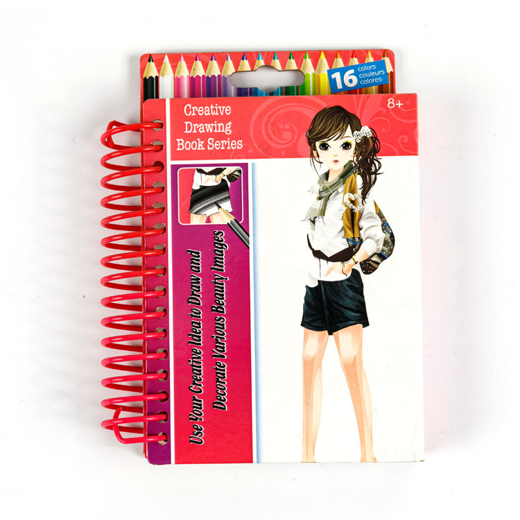 Sketch Book - Spiral Book Girl with Bag